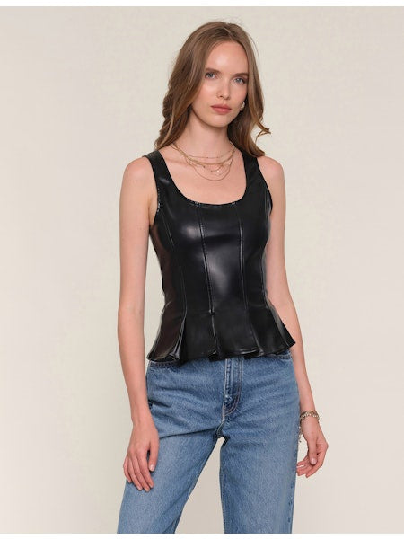 Larosey Pleather Top - Black