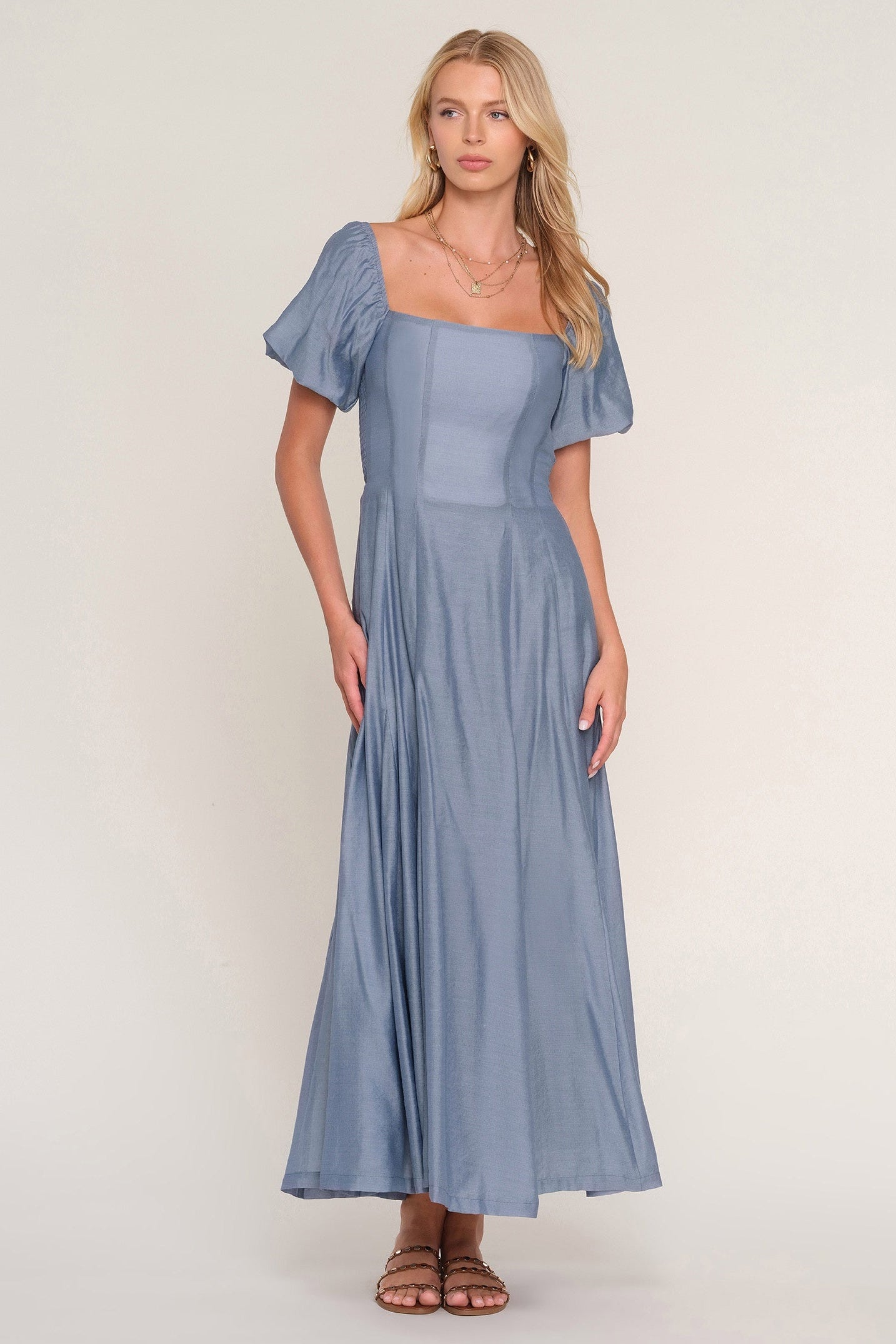 Matisse Midi Dress - Dusty Blue