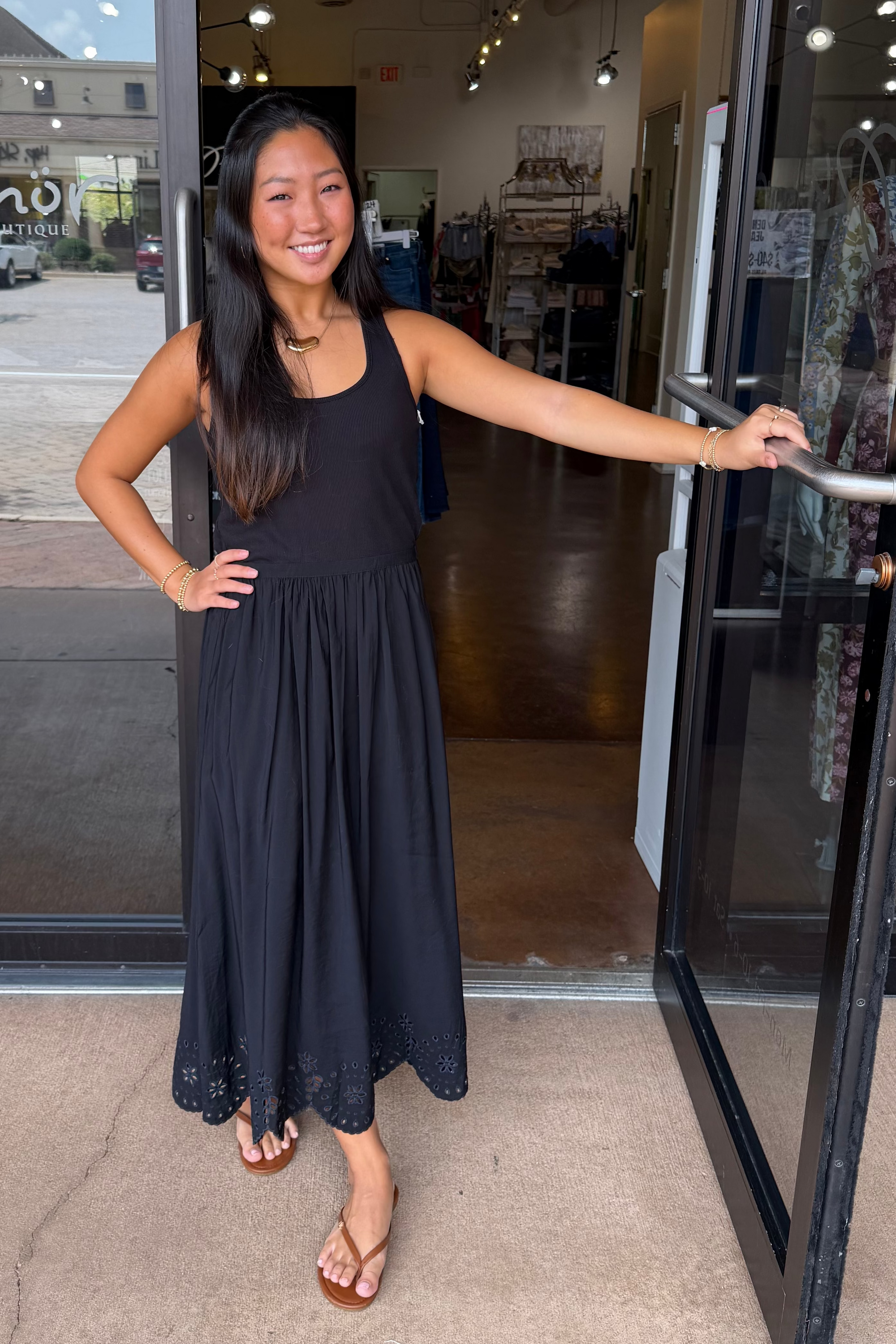 Maja Maxi Eyelet Hem Dress