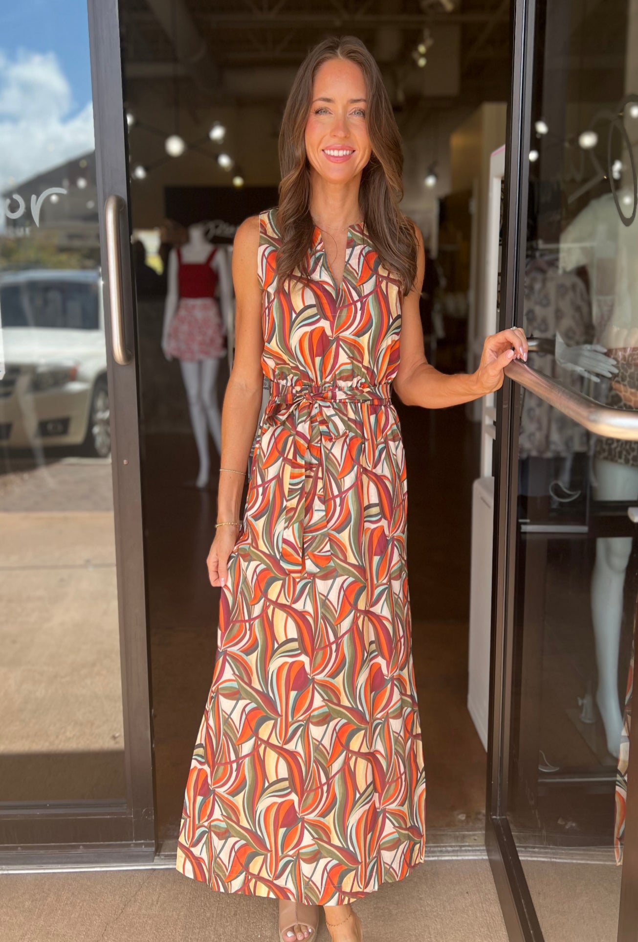 Lydia Dress - Rust Multi