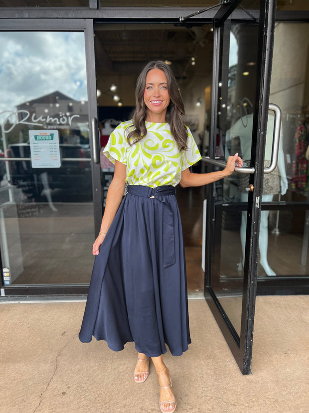 Plisse Skirt - Indigo