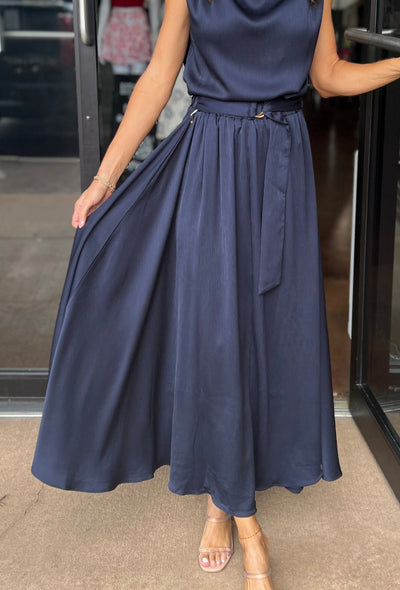 Plisse Skirt - Indigo