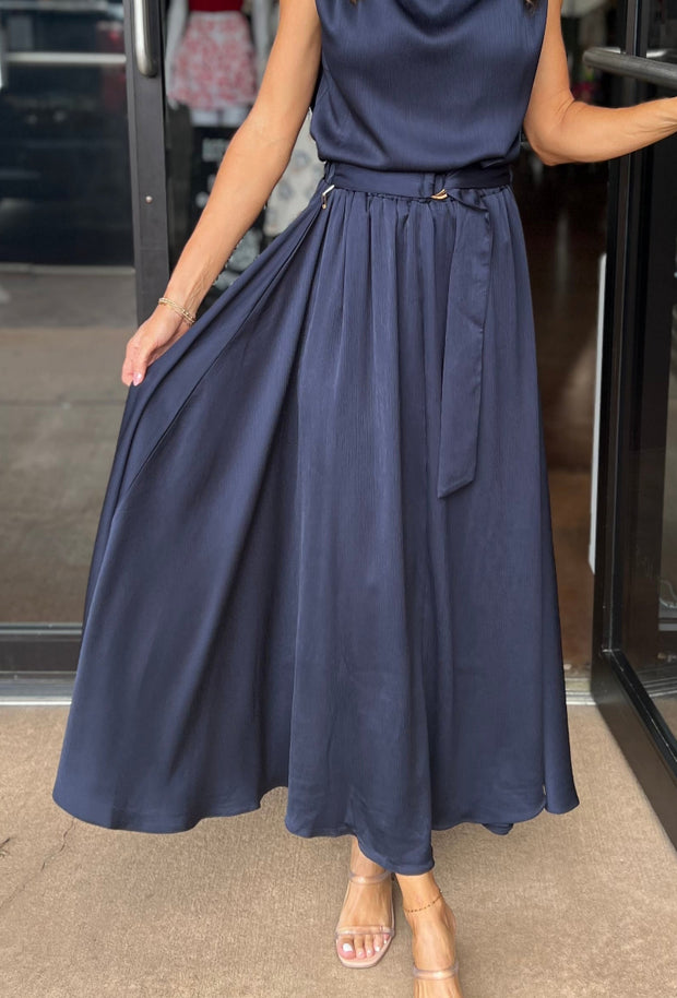 Plisse Skirt - Indigo