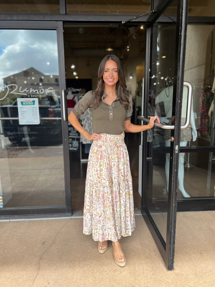Magical Storybook Smock Maxi Skirt - Ivory