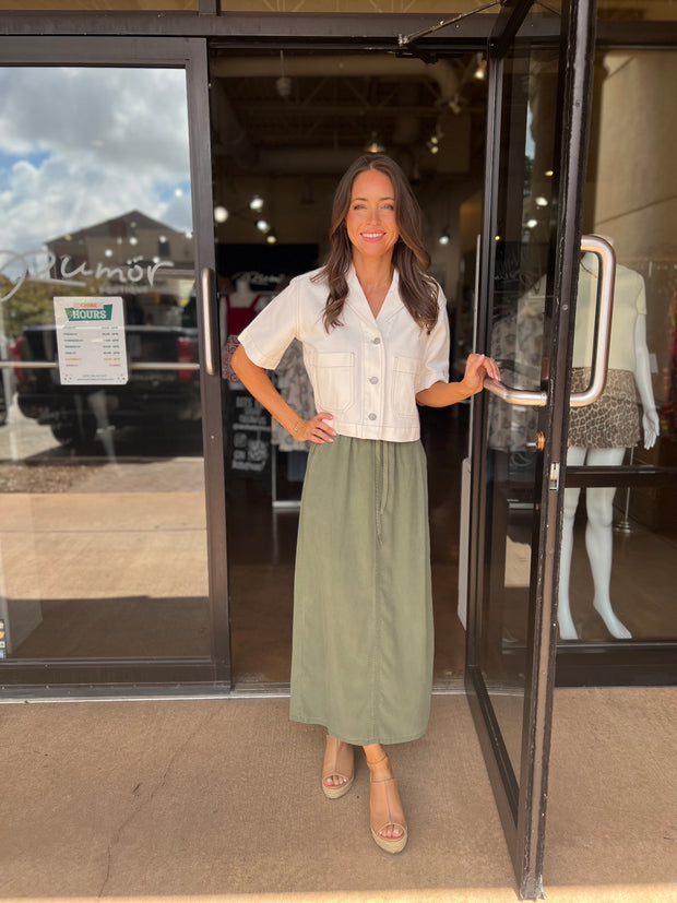 Back Slit Skirt - Fernwood