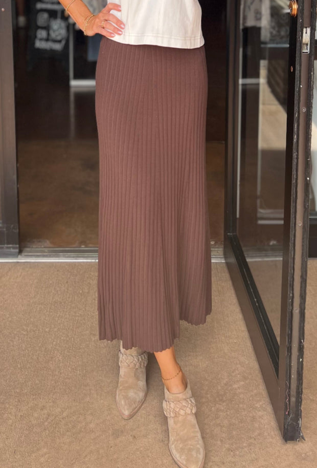 Straight Rib Skirt - Mink