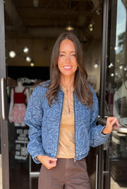 Cropped Zip Jacket - Indigo Lagoon