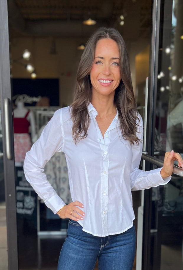 Slim Fit Button Down - White