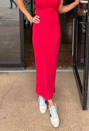 Catalina Midi Skirt - Red
