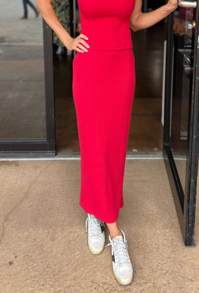 Catalina Midi Skirt - Red
