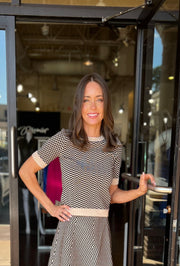 Piper Knit Skirt - Black/Tan