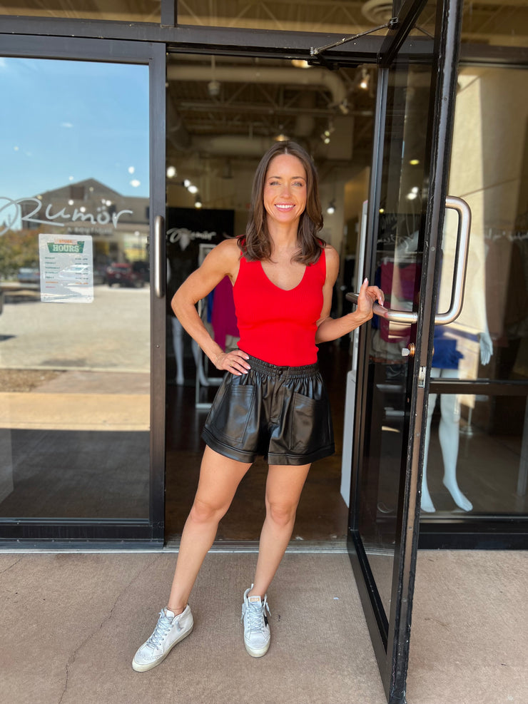 Janina Sleeveless Top - Scarlet