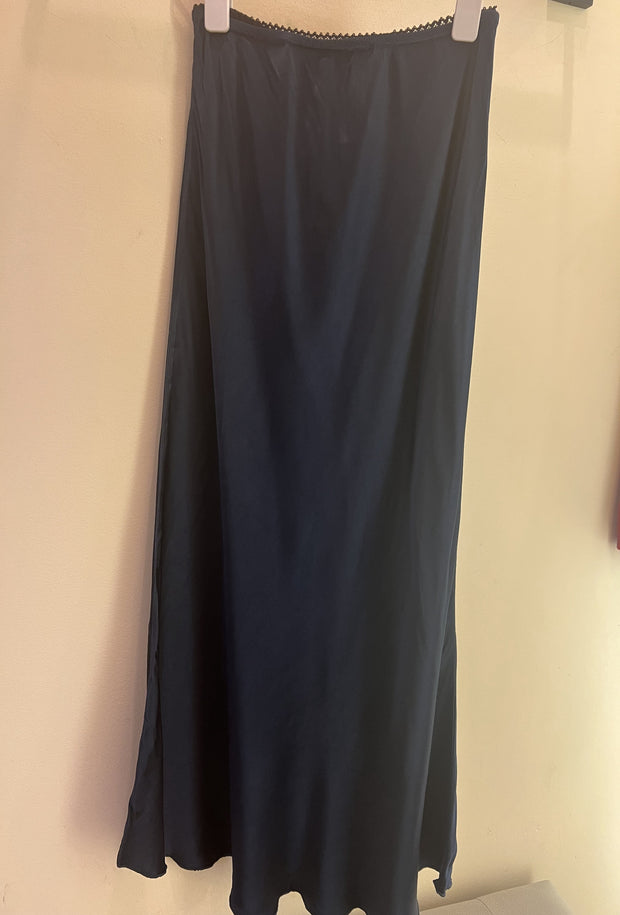 Silky Slip Skirt - Navy