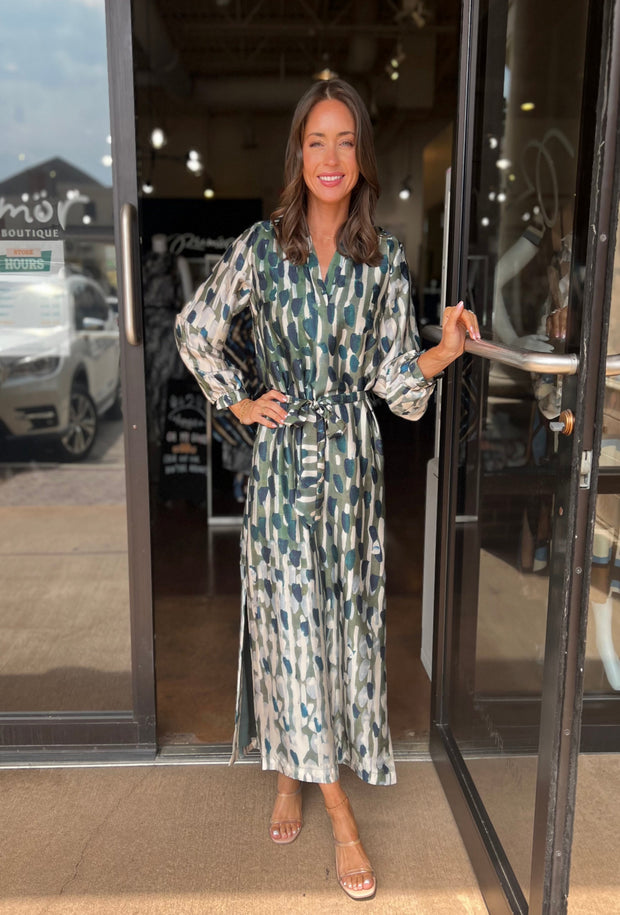 Saige Dress - Multi Olive