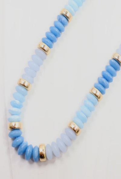 Eye Candy Beaded Necklace - Blue