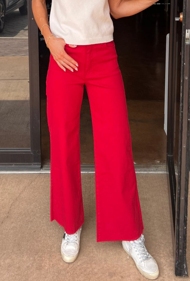 Meg High Rise Wide Leg Raw Hem - Ruby Rd