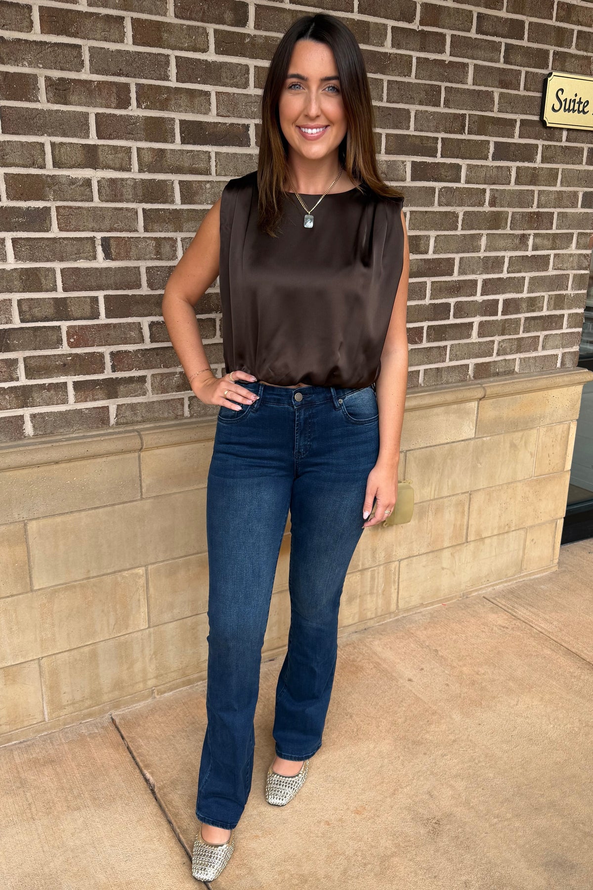 Monroe Bubble Hem Top - Sable