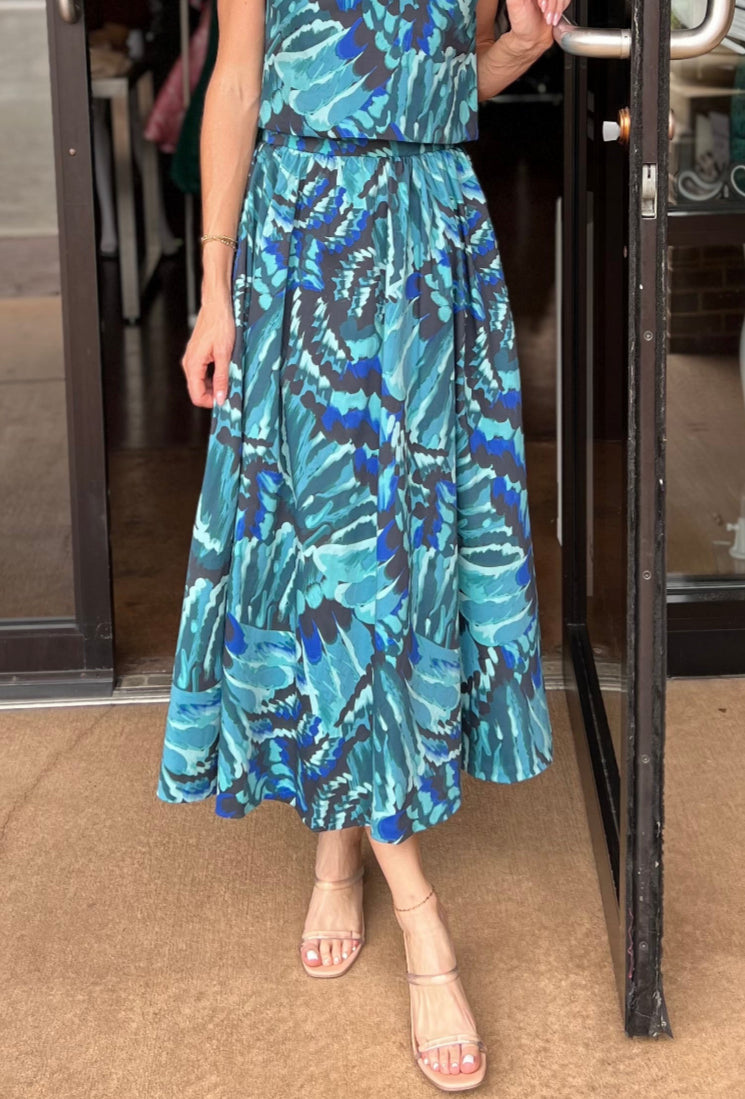 Thena Midi Skirt - Opaline Wing