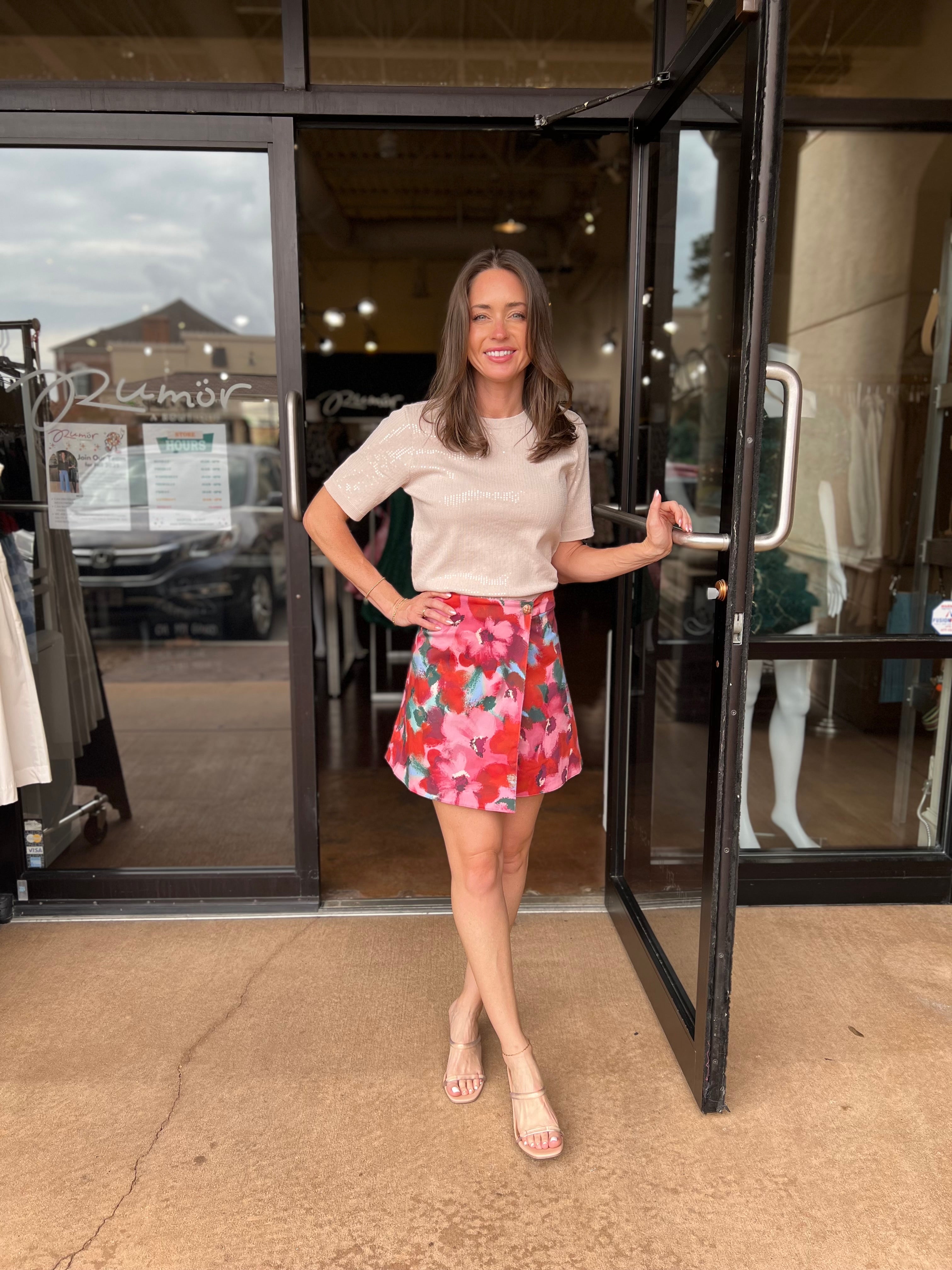 Carrington Reversible Mini Skirt - Gatsby Garden