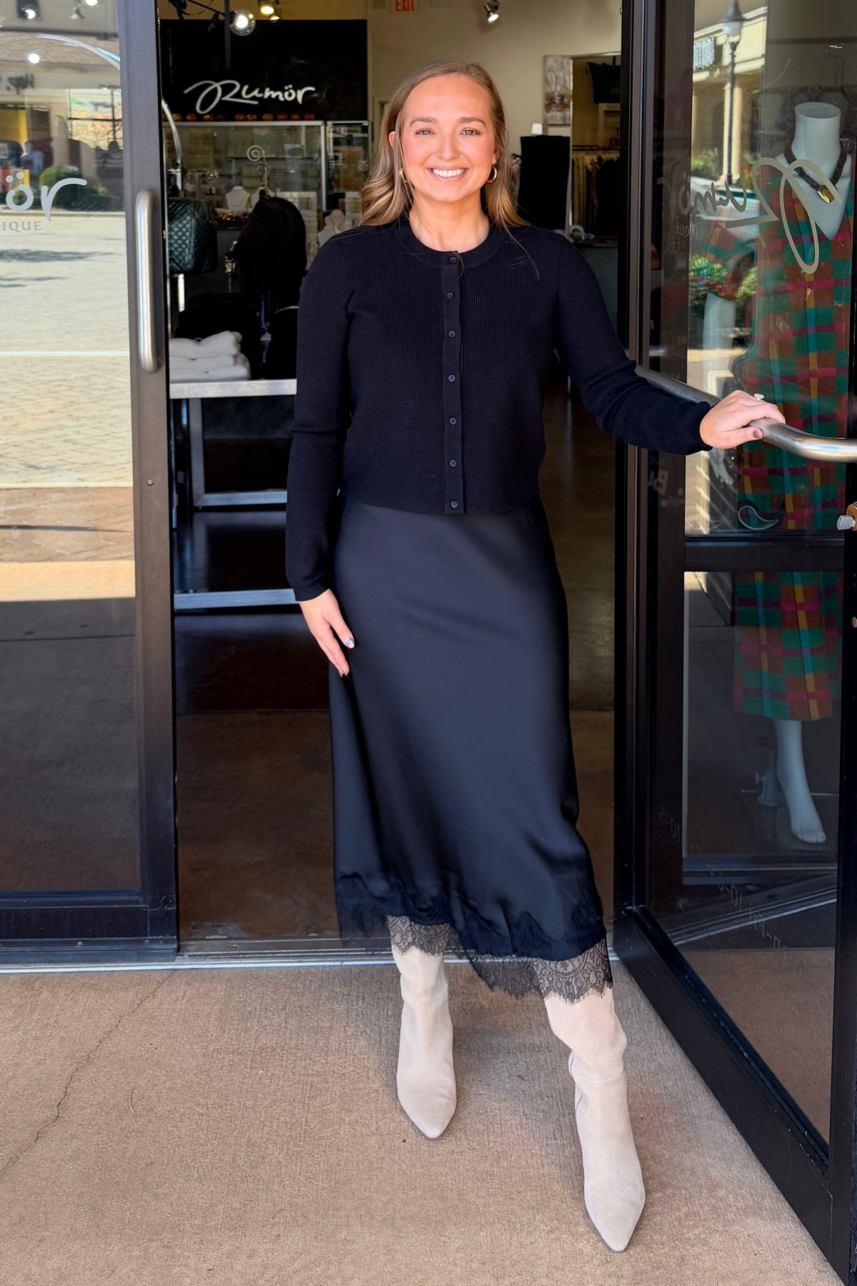 Mirabelle Long Sleeve  Cardigan  - Black