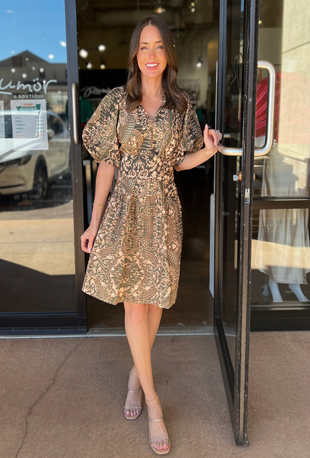 Sadie Mini Dress - Renaissance Leaf