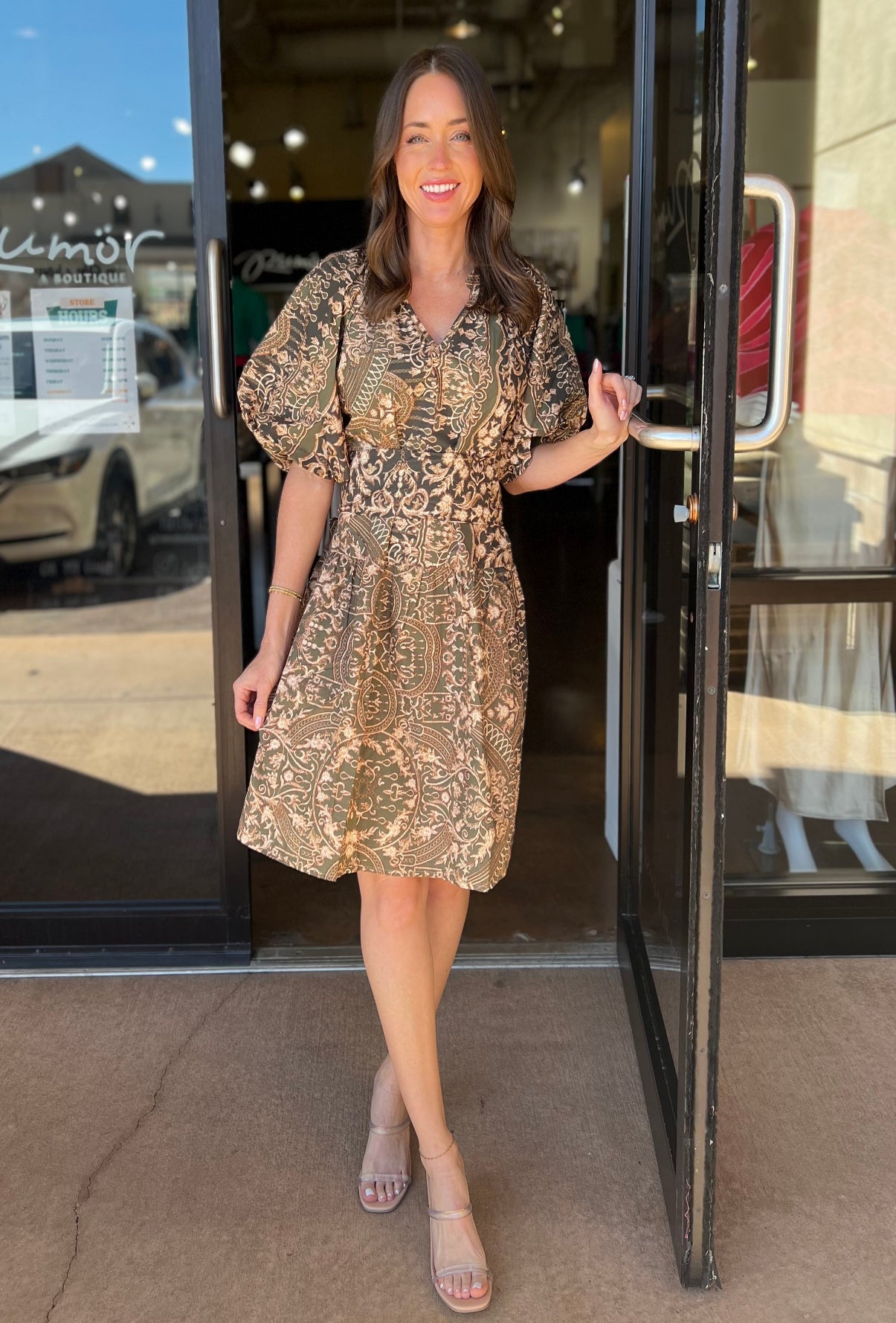 Sadie Mini Dress - Renaissance Leaf