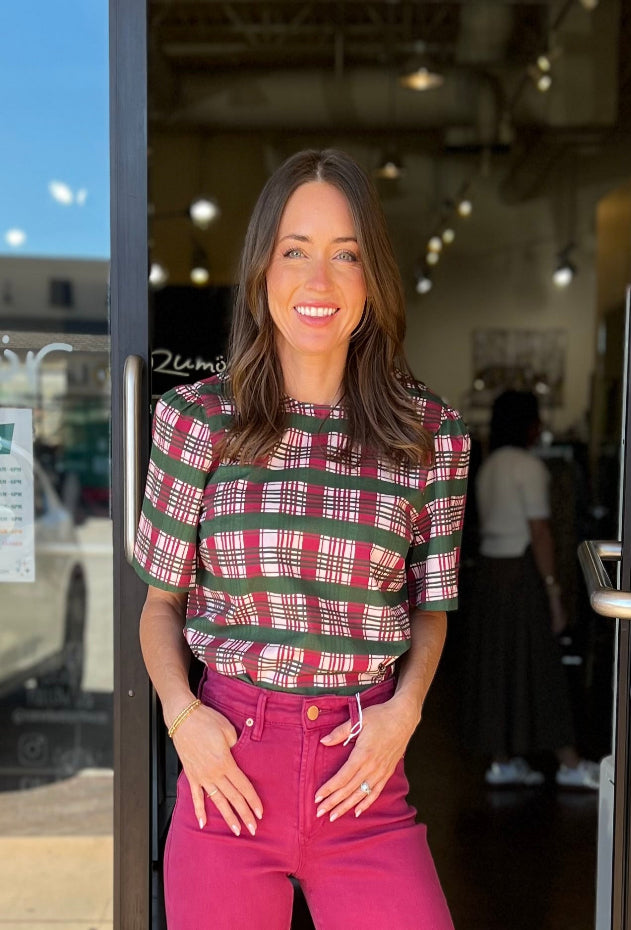 Jamie Top - Party Plaid
