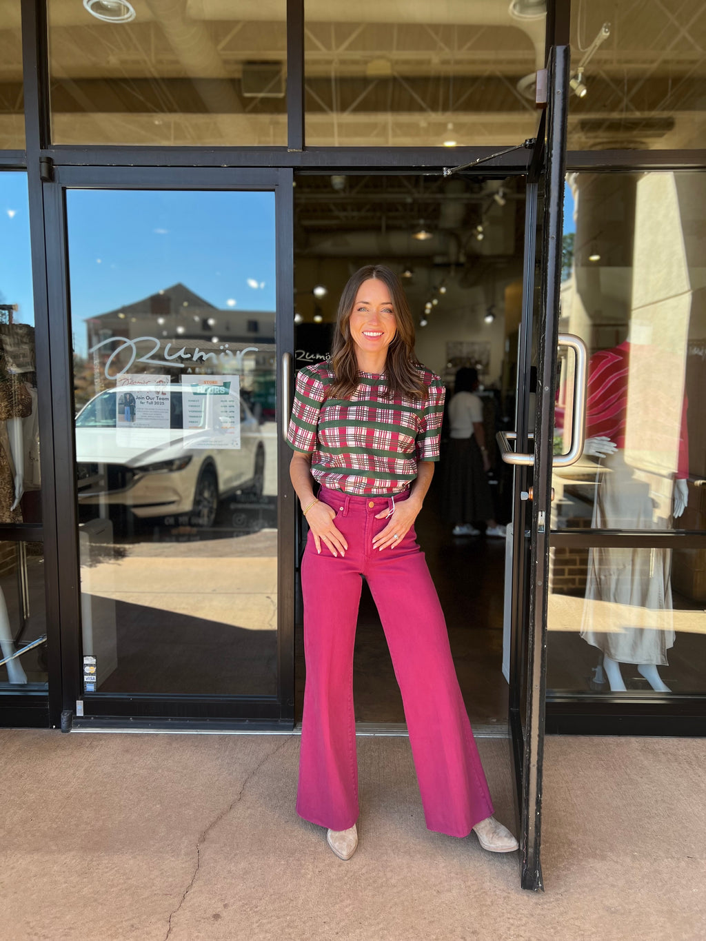 Jamie Top - Party Plaid