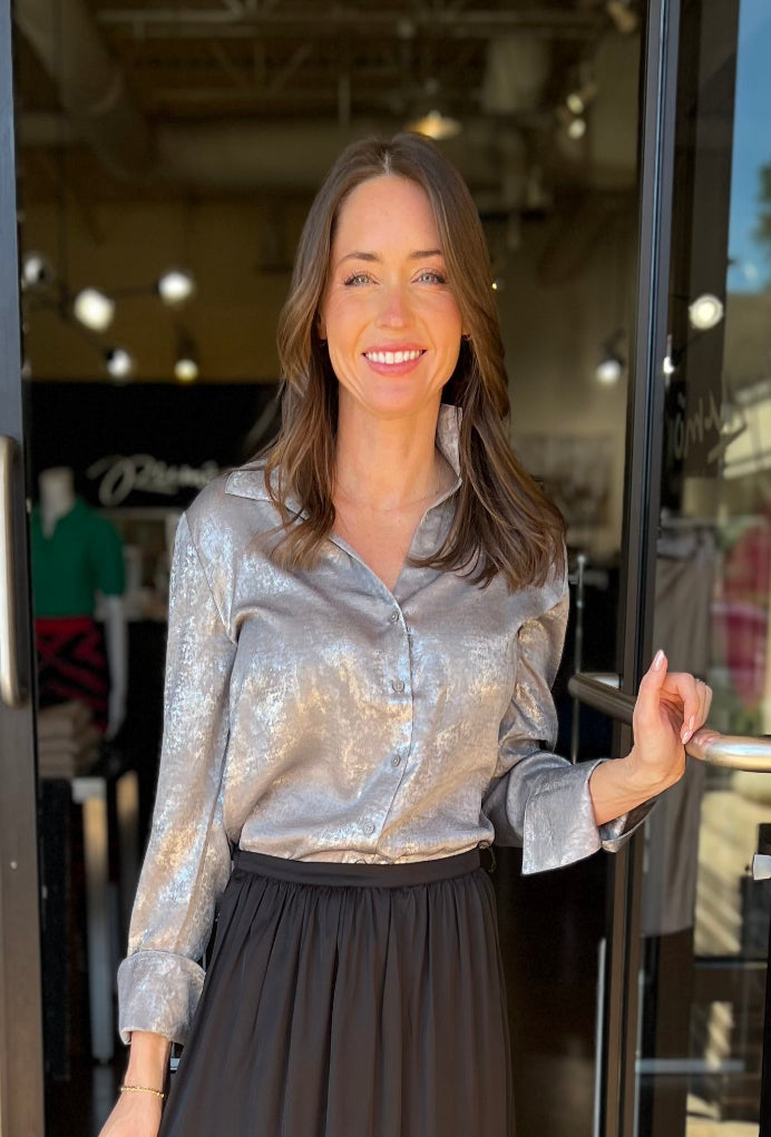 Midi Skirt With Lace Inset - Black