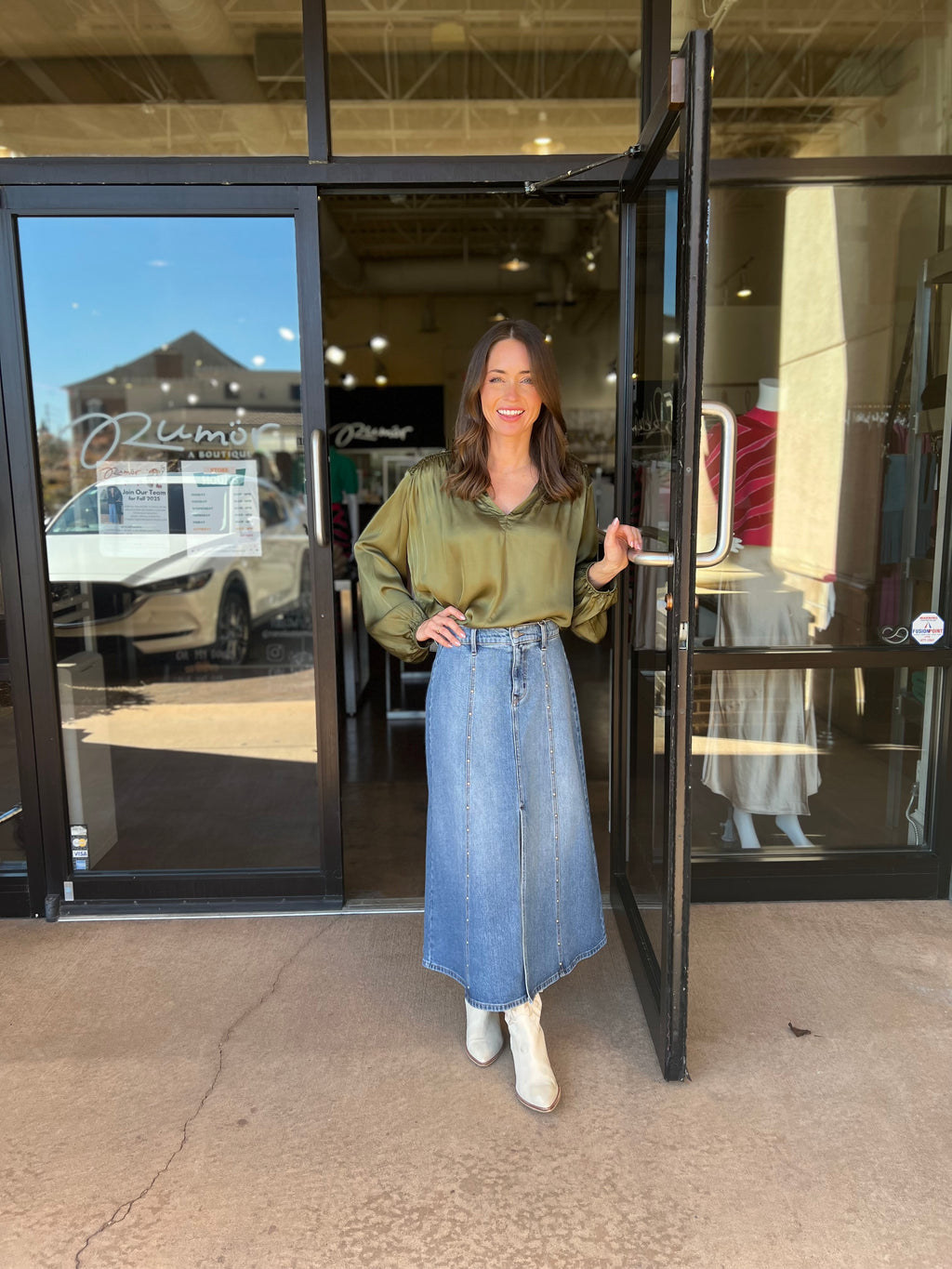 Madelyn Long Sleeve Blouse - Leaf