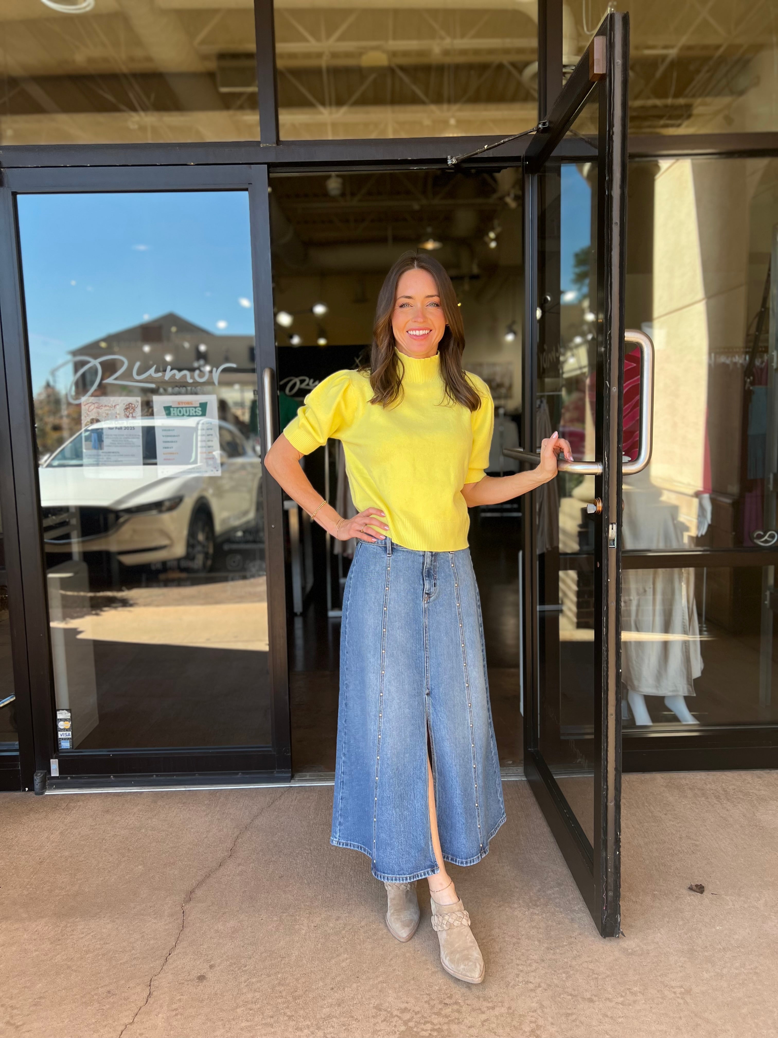 Parker Skirt With Studs - Blue Moment