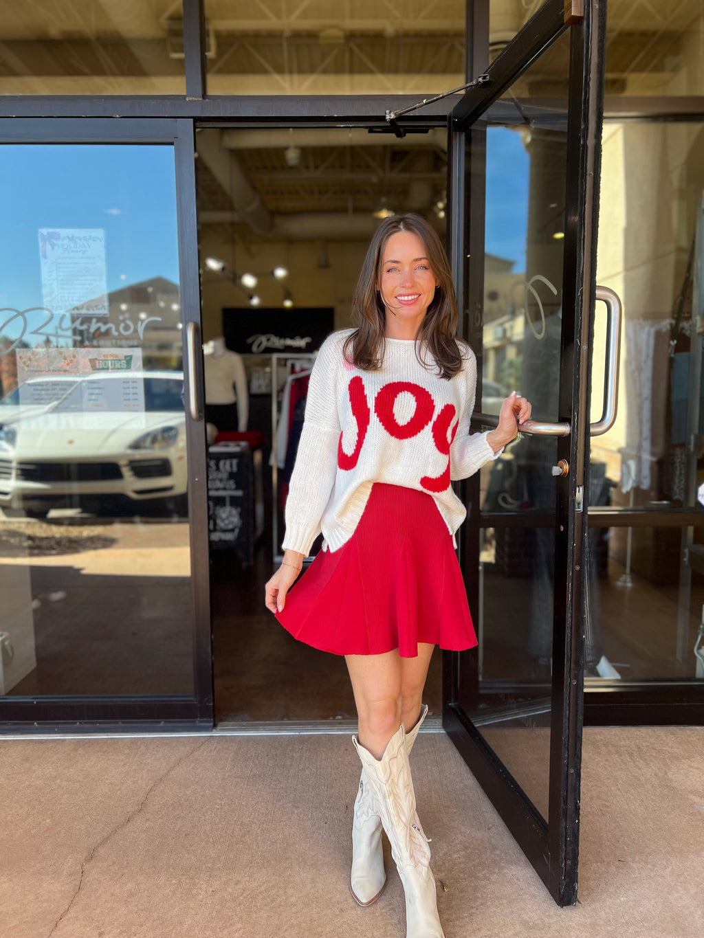 Joy Oversized Crew Sweater - Pure Snow