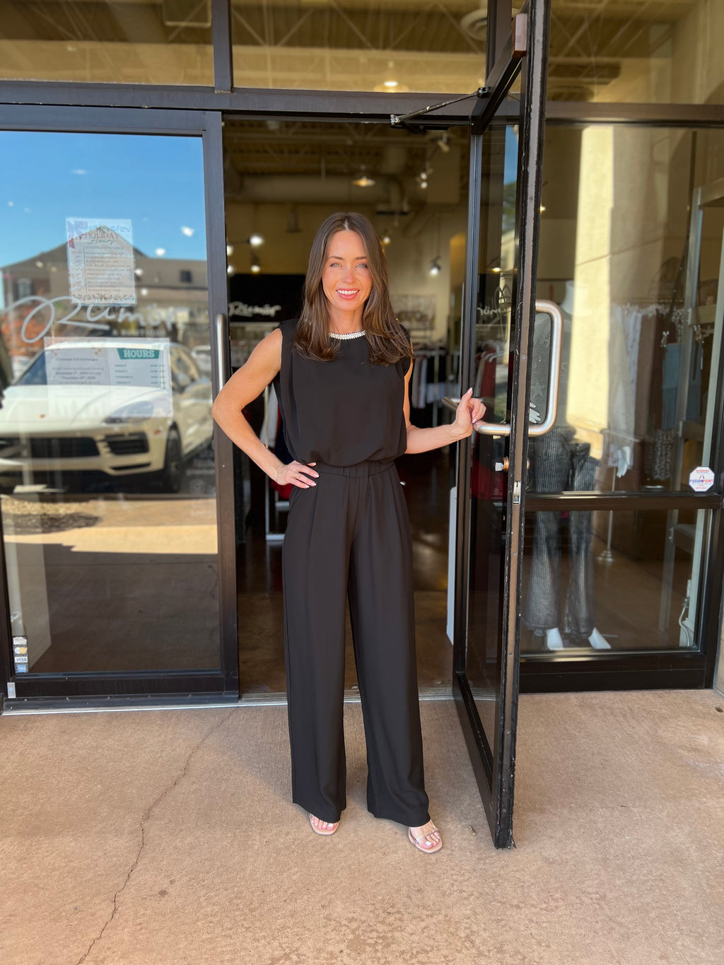 Monroe Bubble Hem Top - Black