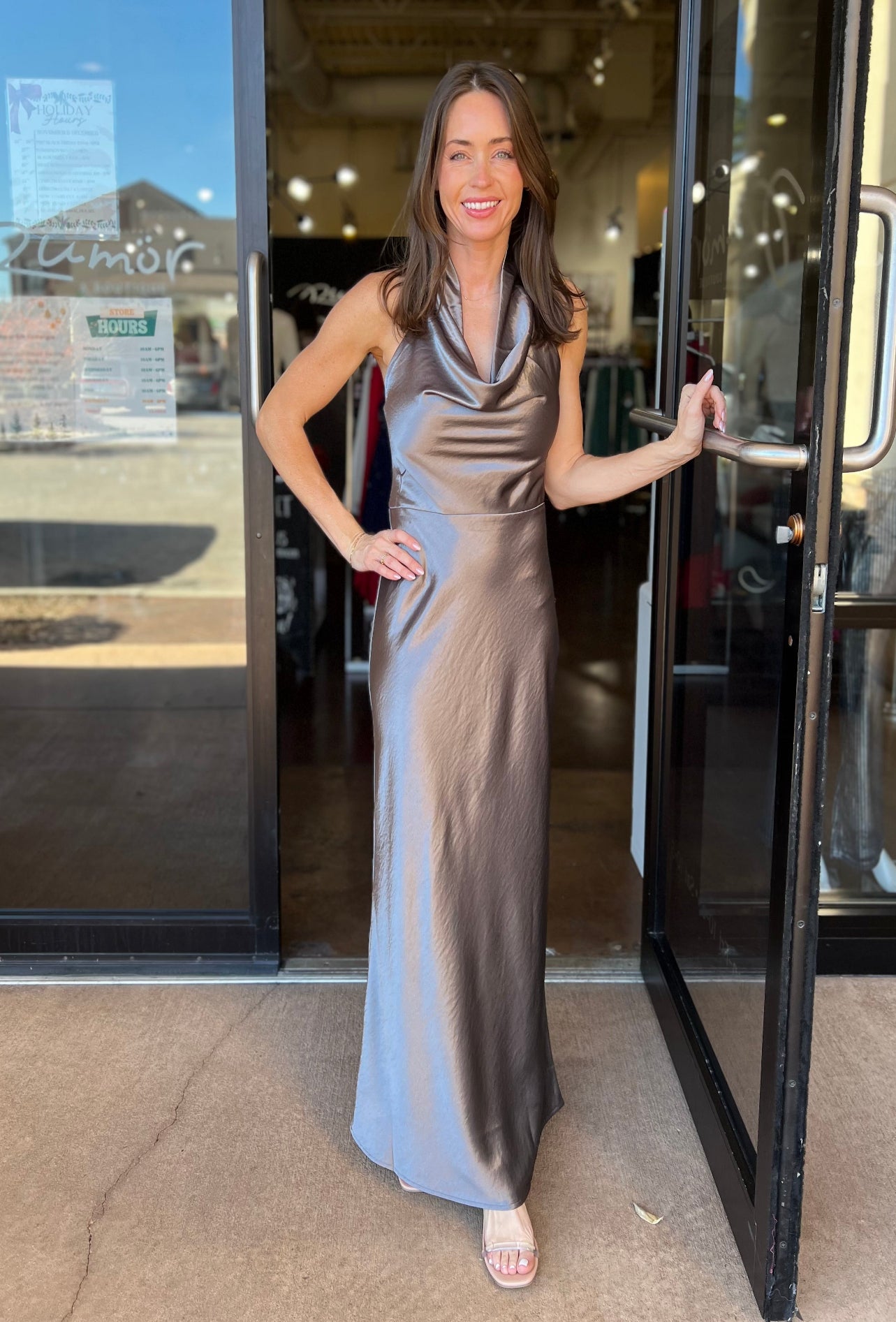 Debbie Halter Dress - Pewter