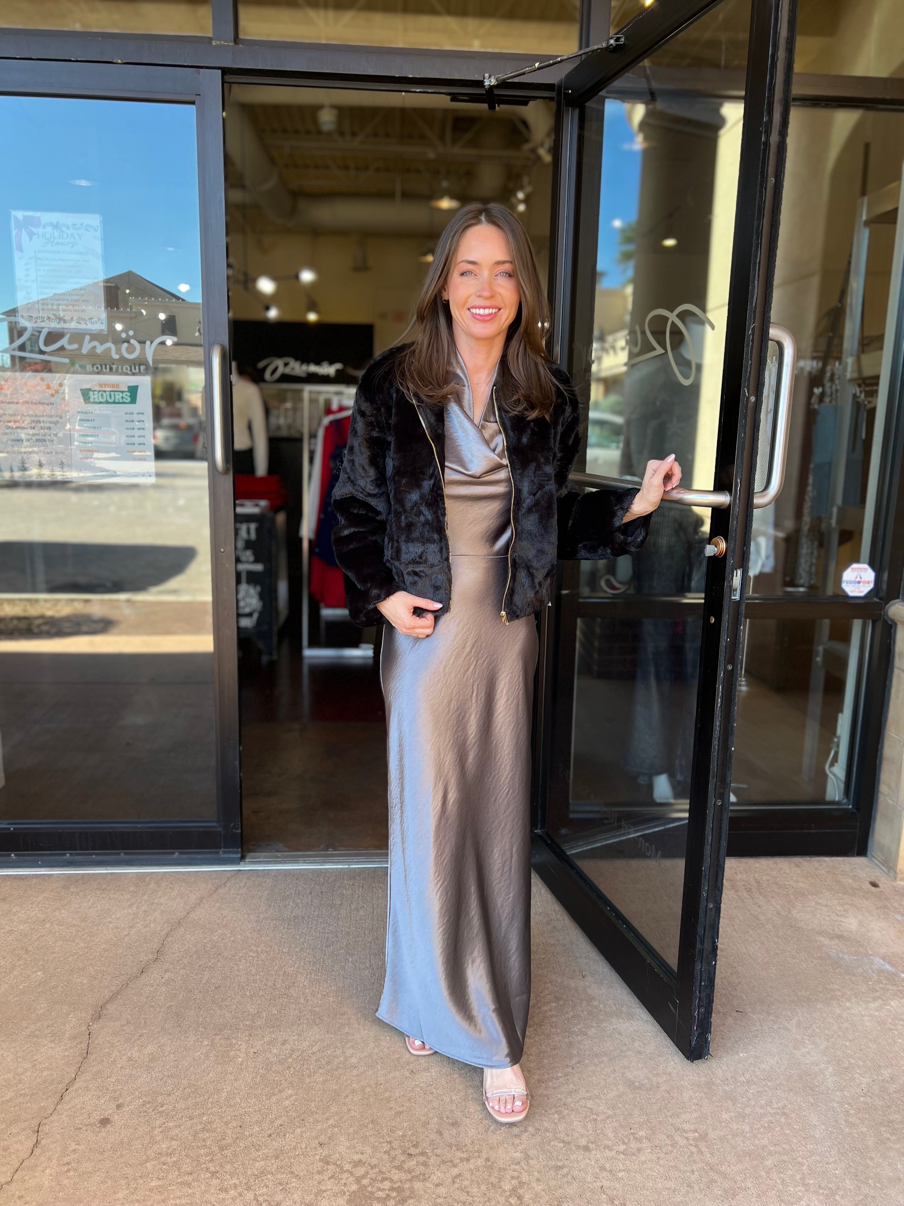 Debbie Halter Dress - Pewter