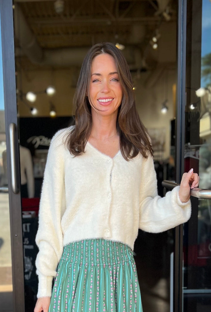 Sadira Fluffy Cardigan - Warm White