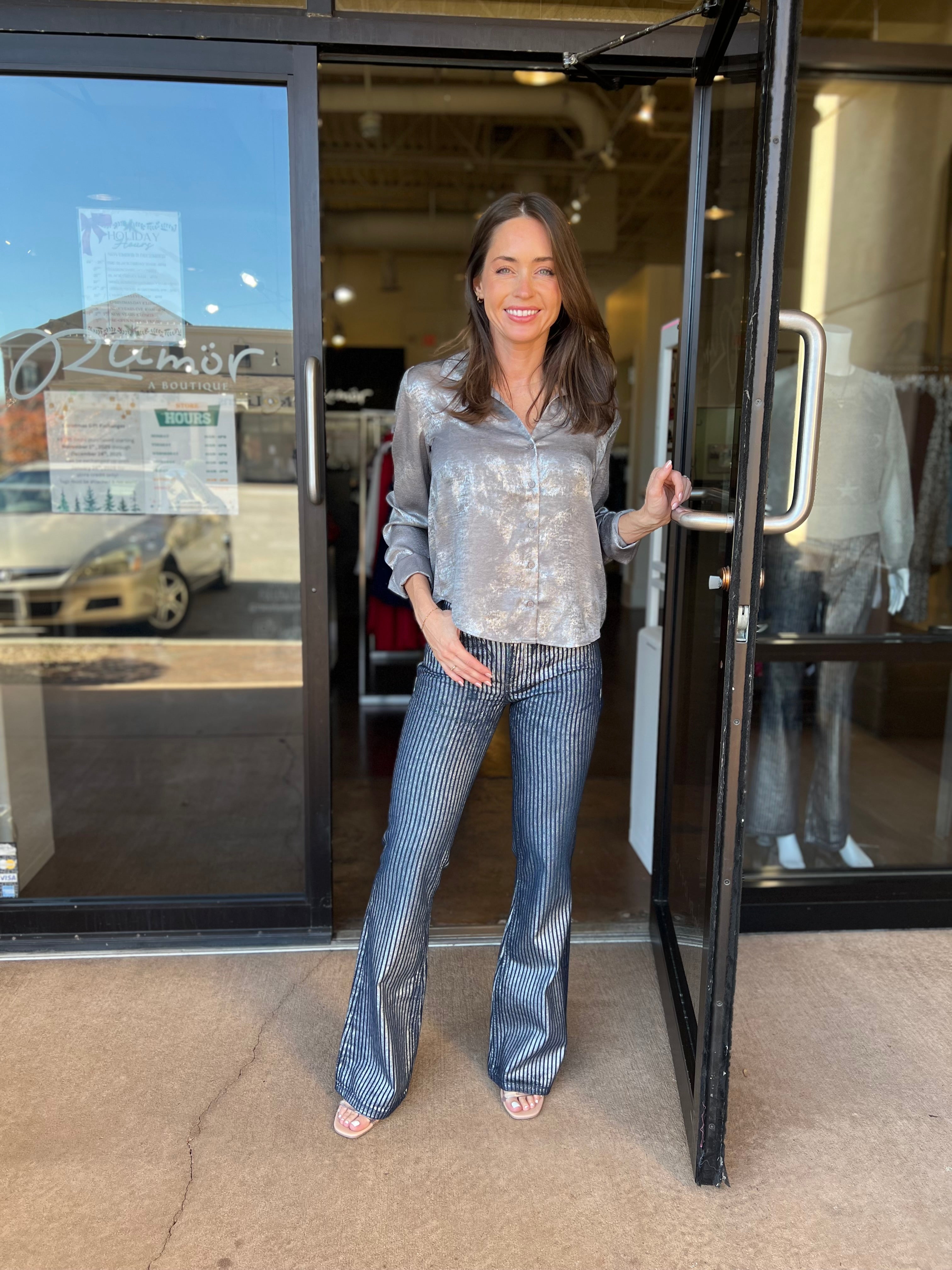 West Coast Metallic Jean - Country Blue