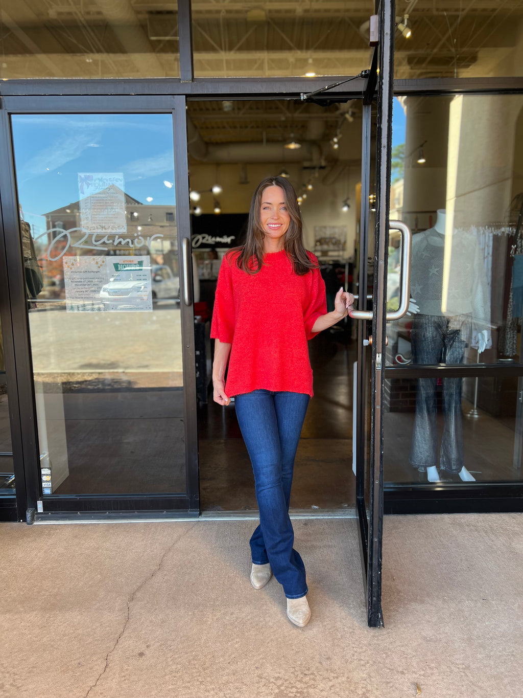 Margot Sweater Tee - Cherry Pop