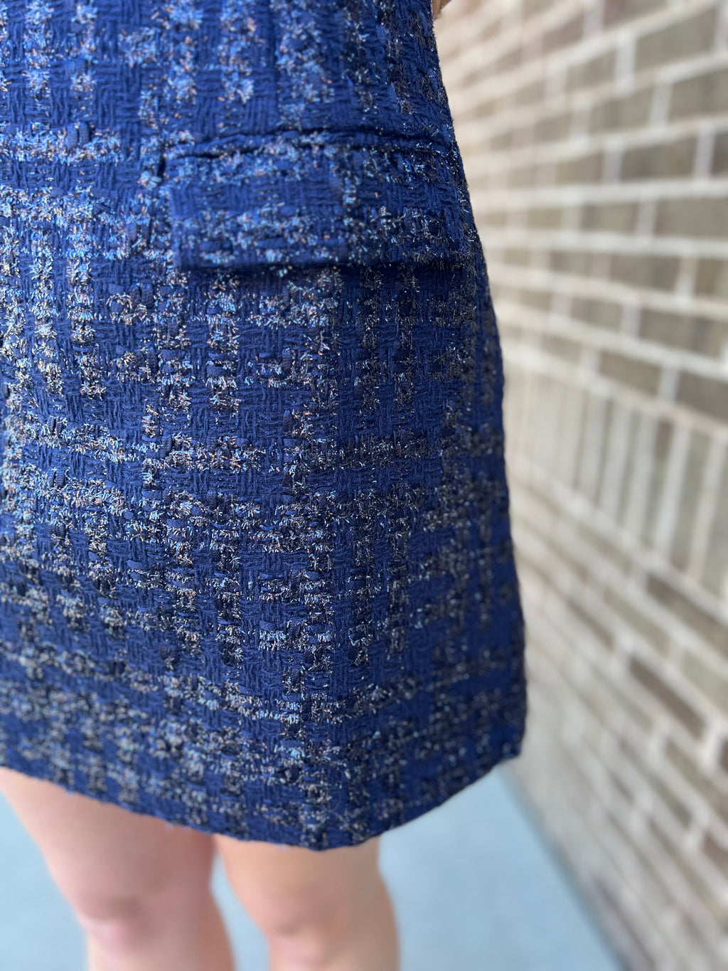 Darcy Dress - Navy Tweed