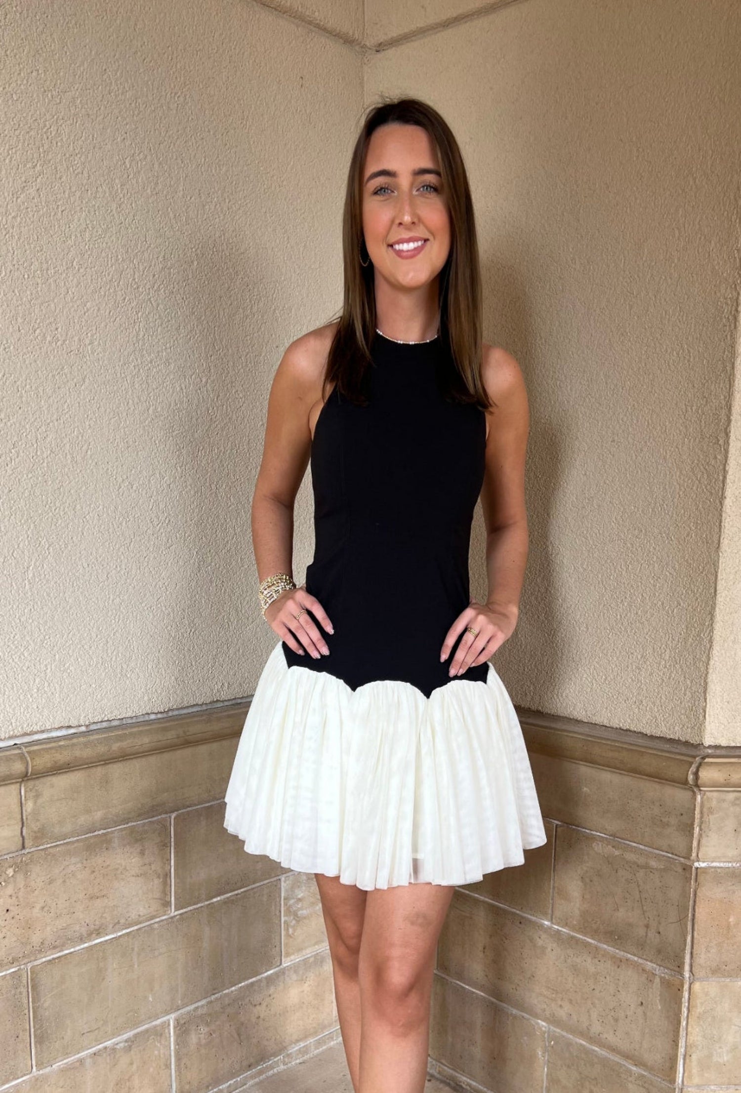 Nohemi Dress - Black/Cream