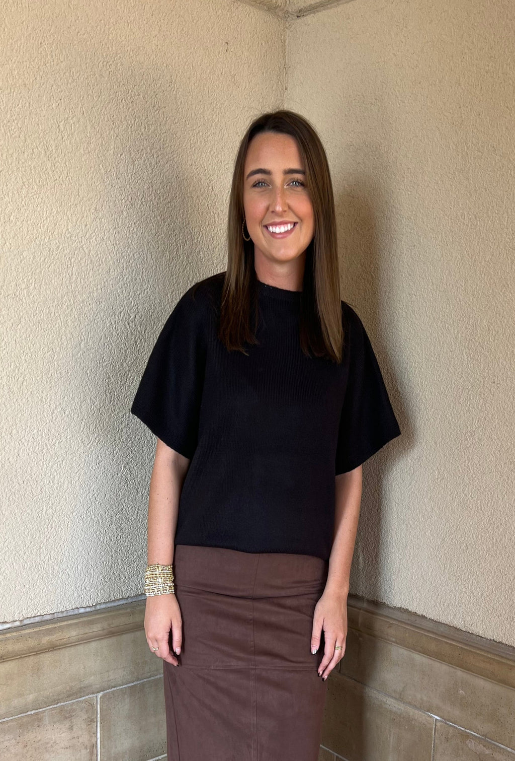 Easy Layering Shell Sweater - Black