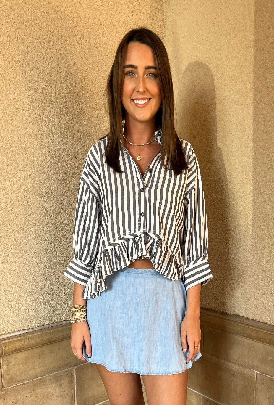 Bailey Stripe Shirt - Nautical Navy Combo