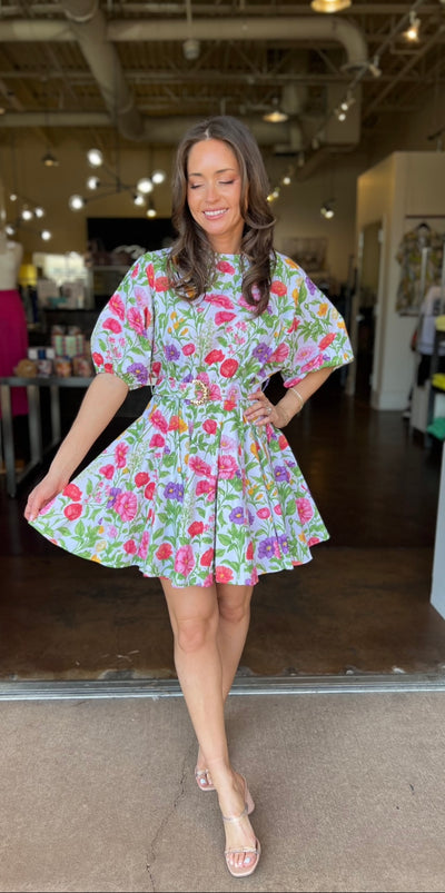 Fallon Swing Dress - Garden Print