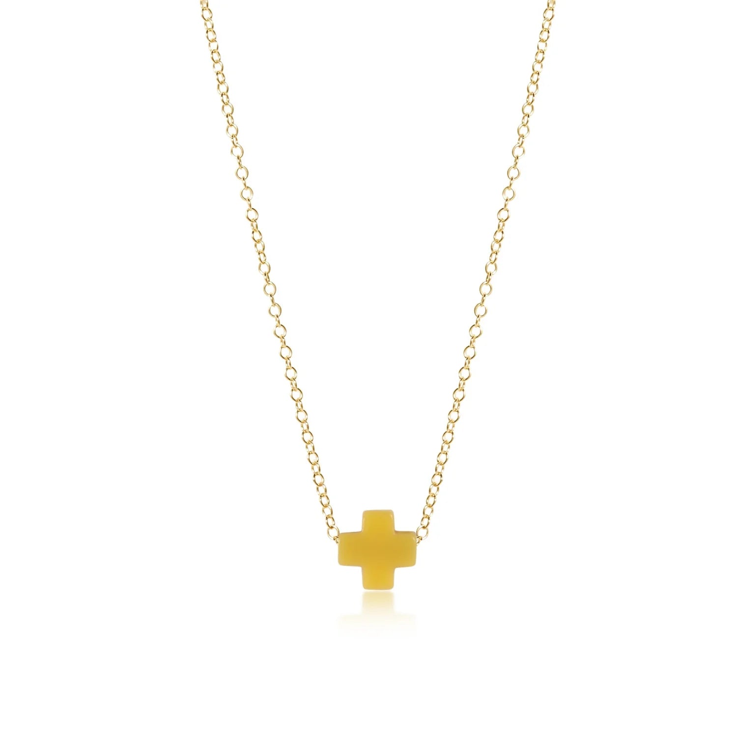 16" Necklace Gold - Signature Cross Canary