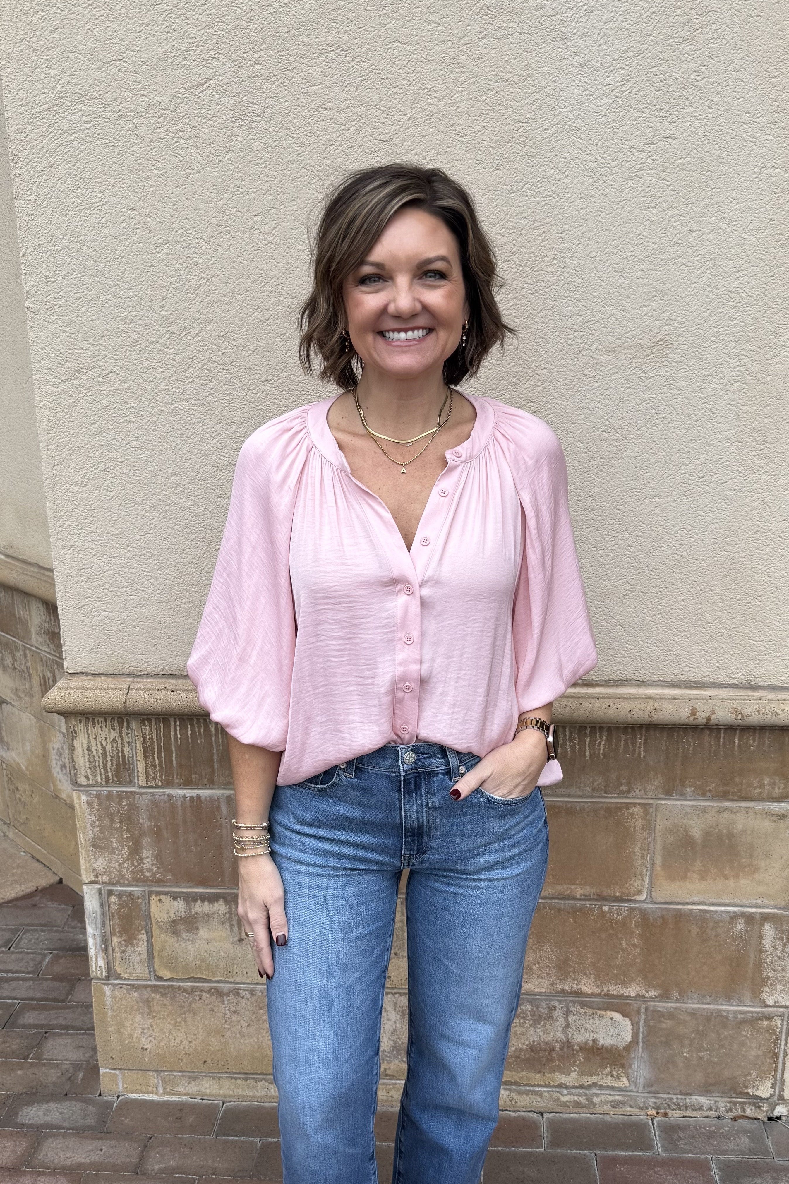 Plenty of Love Bubble Blouse - Bloom Pink