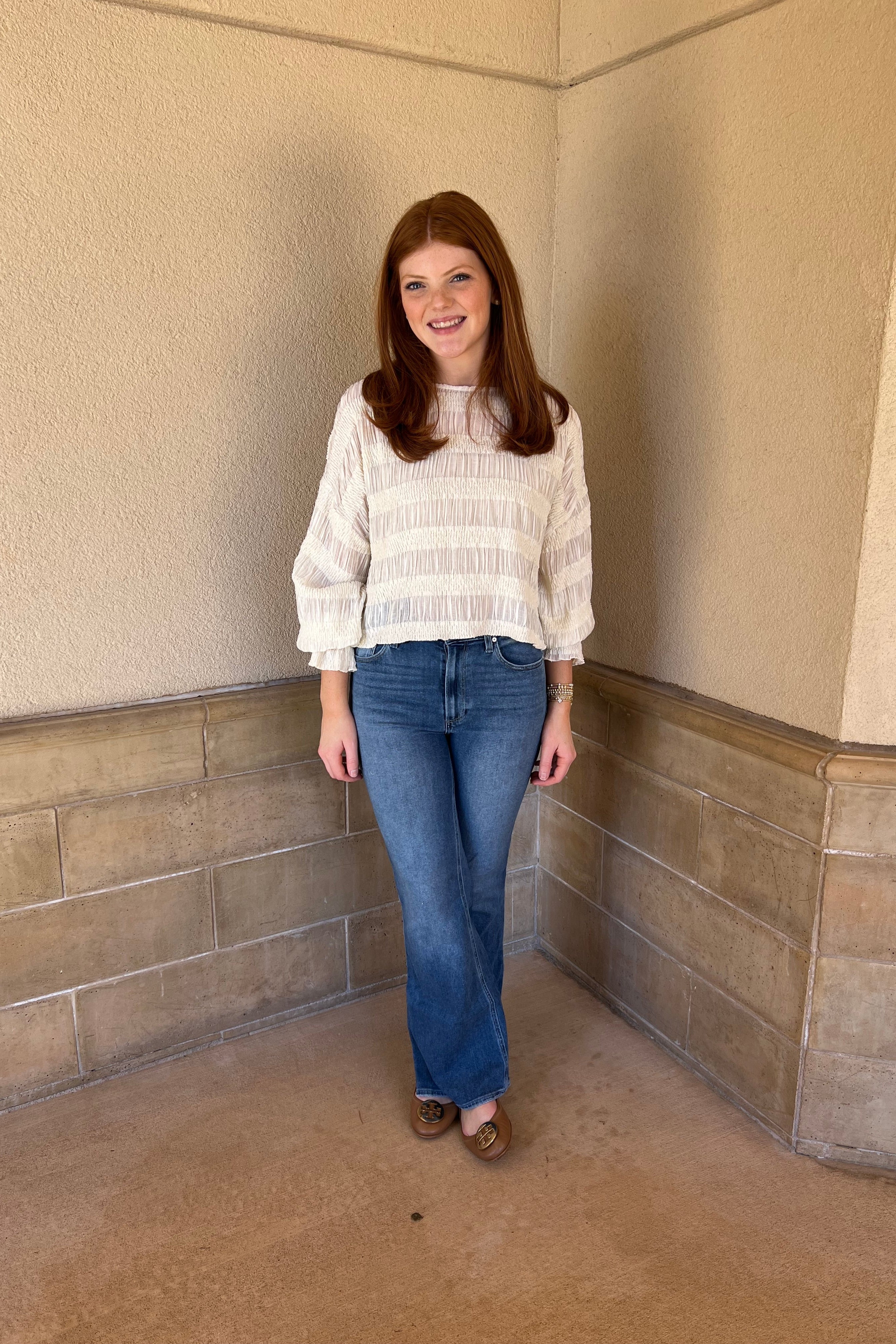 Nixie Long Sleeve Top - Ivory