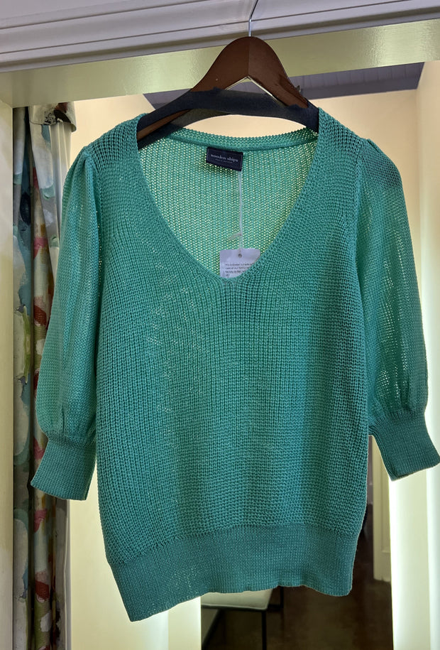 Justine 3/4 Sleeve Top - Green