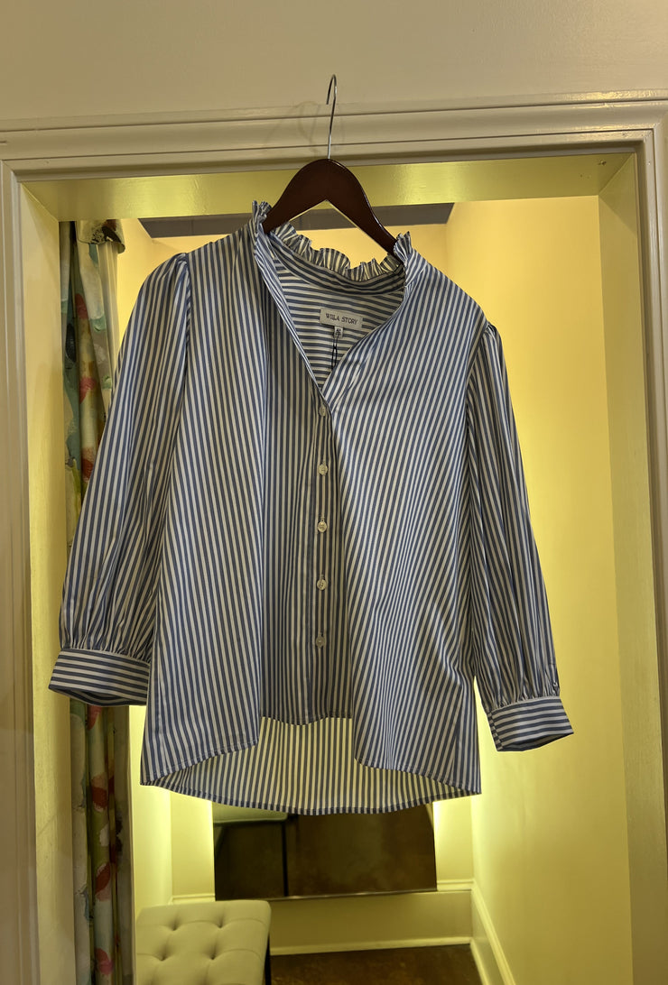 Nora Top - Blue Stripe