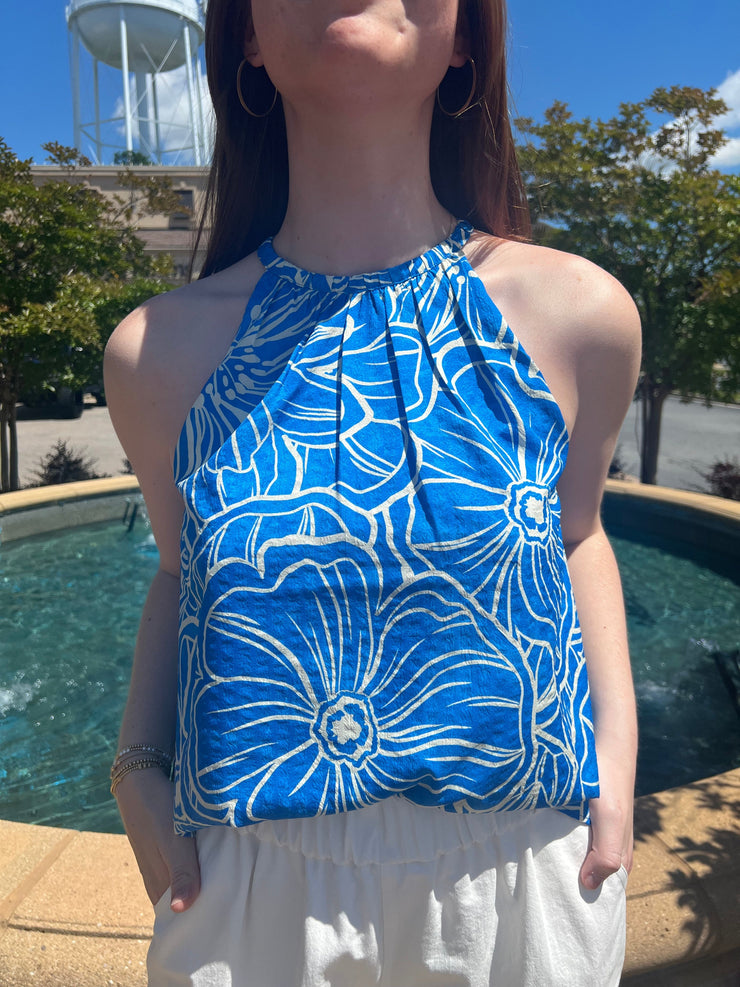 Gwenyth Halter Top "Sea Blue"