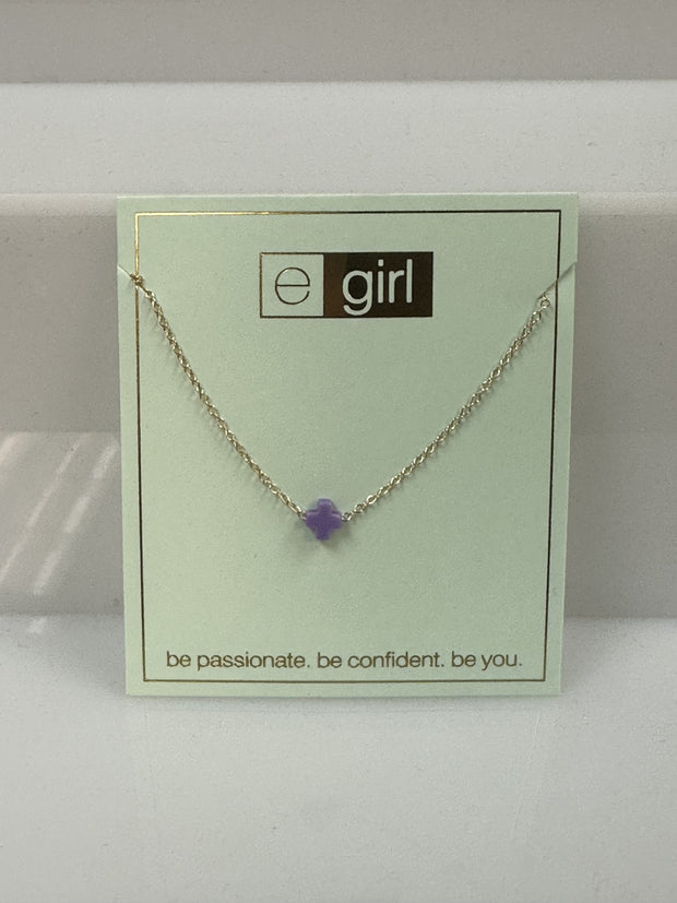 egirl 14" Necklace Gold - Signature Cross Small Purple